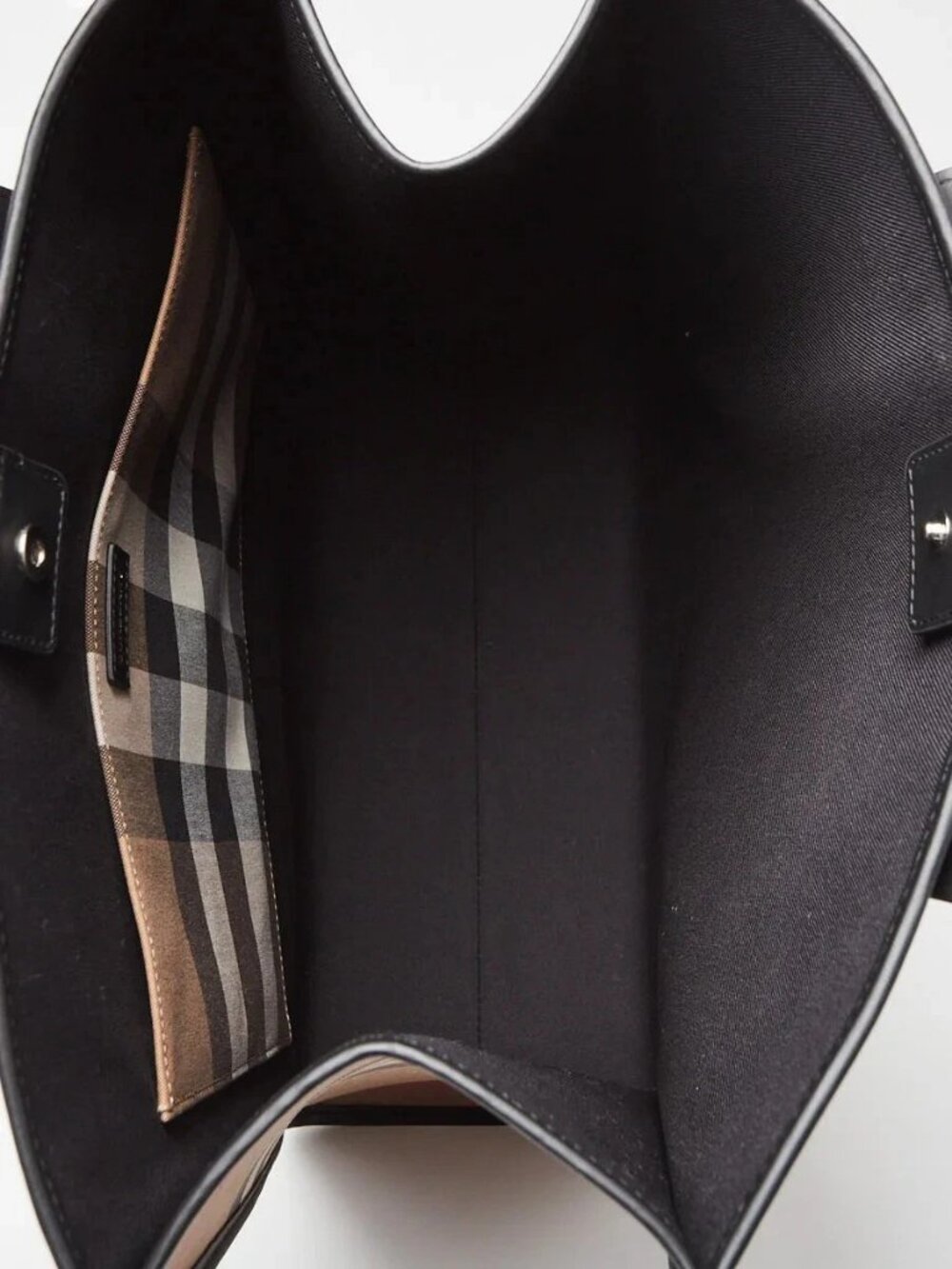 Burberry Taupe Brown Canvas/Leather Check Vertical Tote Bag - Picture 7 of 9